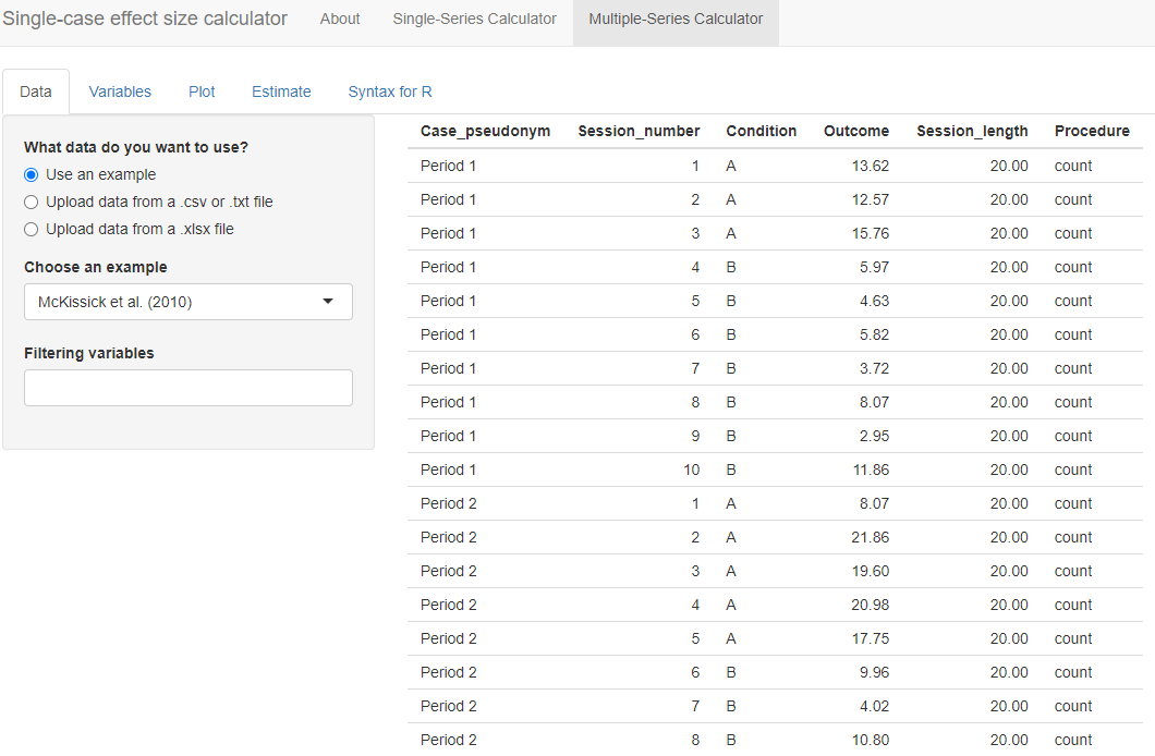 Initial Multiple-Series Calculator screen